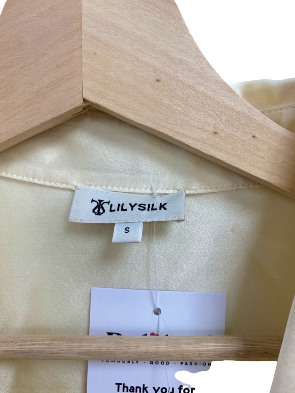 LilySilk Cream Classic Silk Shirt UK Size 10