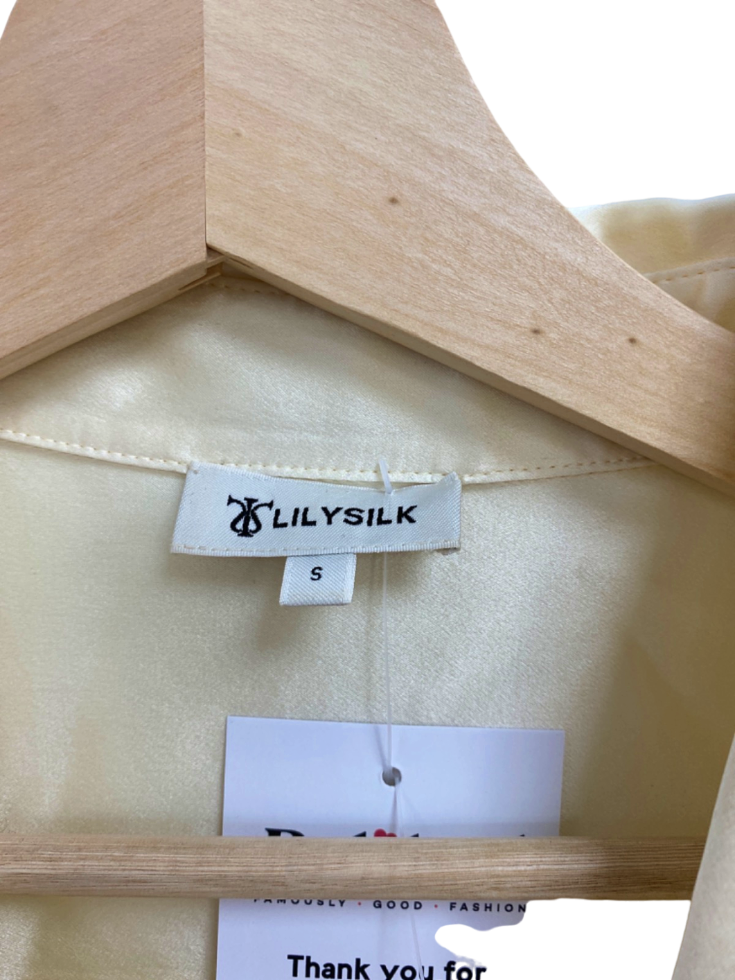 LilySilk Cream Classic Silk Shirt UK Size 10