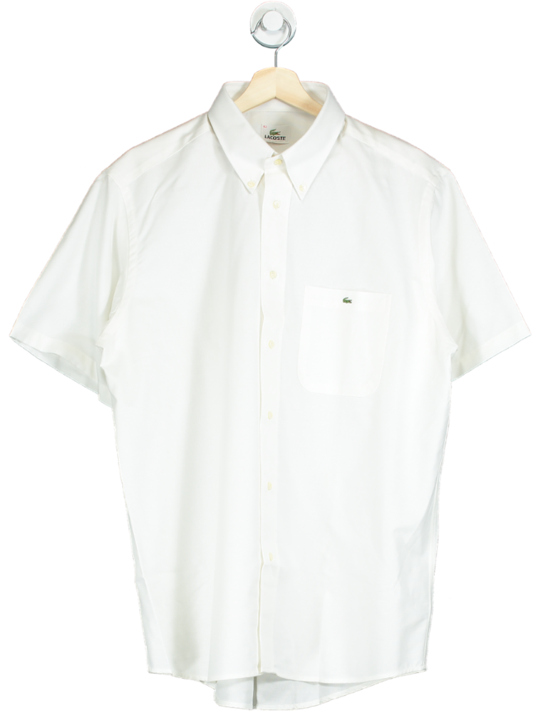 Lacoste White Short Sleeve Cotton Shirt UK XL