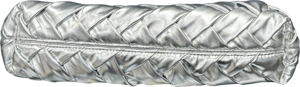 lipsy london Metallic Silver Weave Grab Handle Clutch Bag With Chain Strap