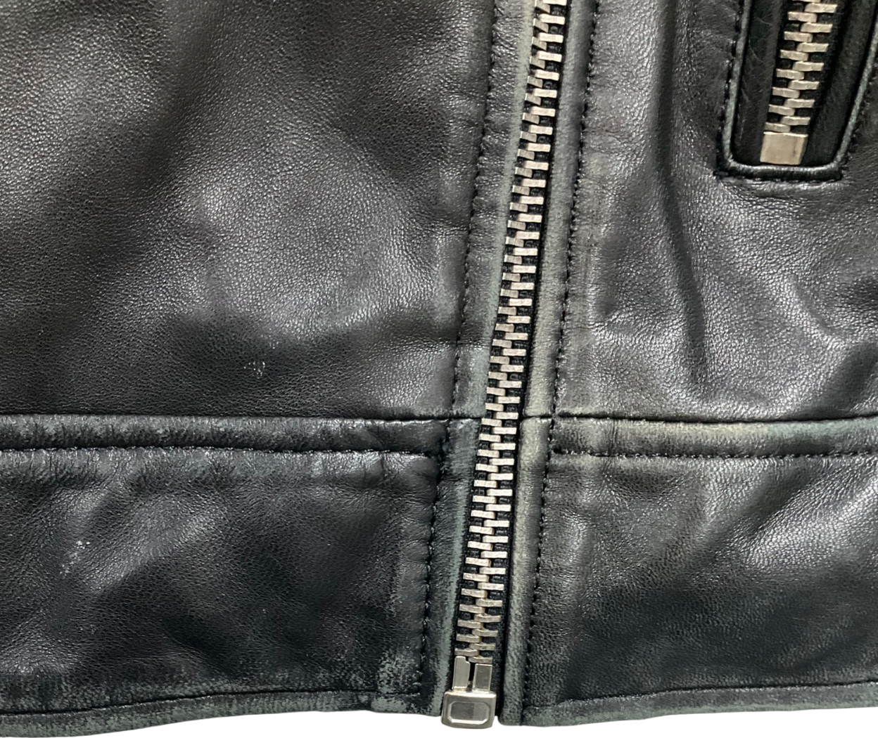 ZARA Black Oversized Leather Biker Jacket UK S