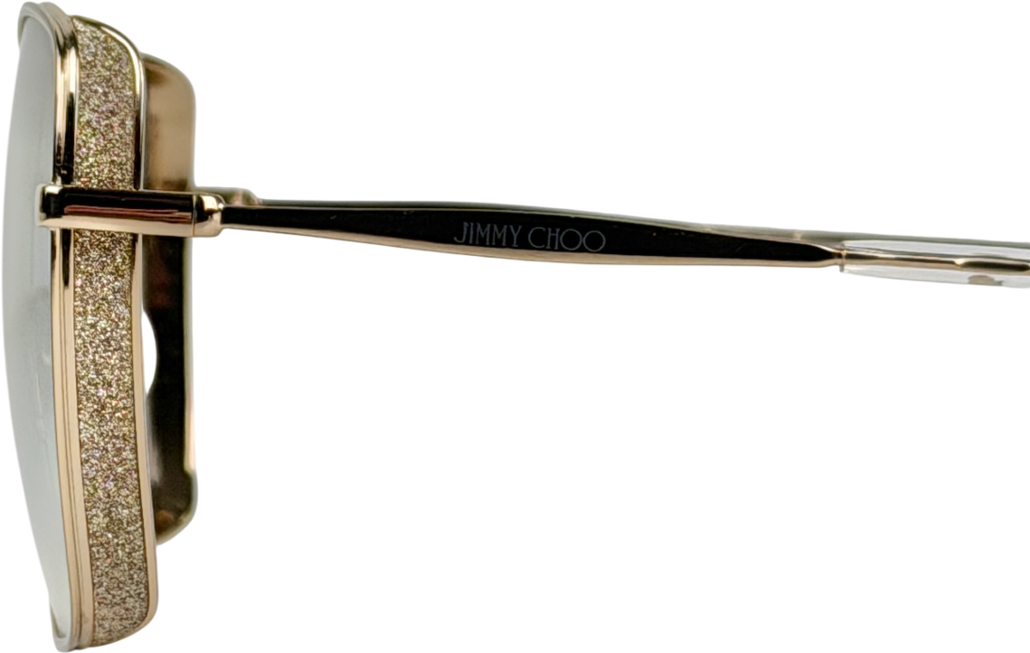 Jimmy Choo Metallic Alexis Rose Square Sunglasses