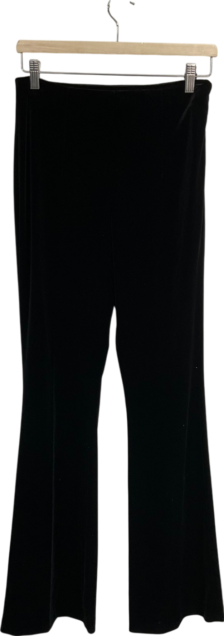 TU Black Velvet Flared Trousers UK 8