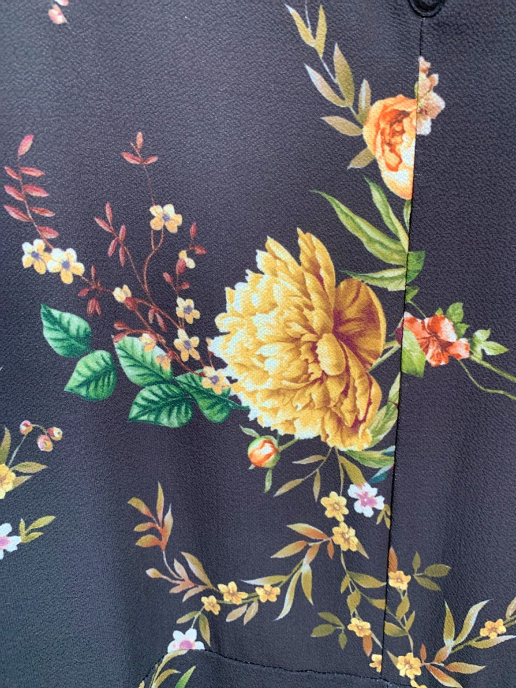 Yours Black Floral Print Dress UK 26-28