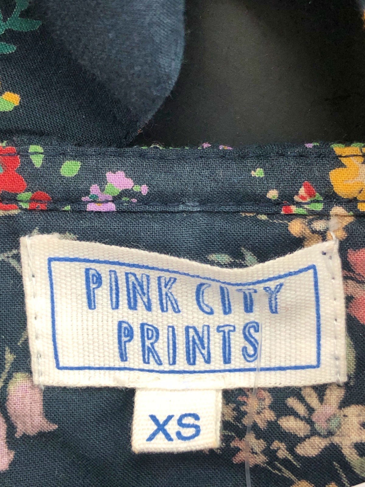 Pink City Prints Multicolour Floral Top UK XS