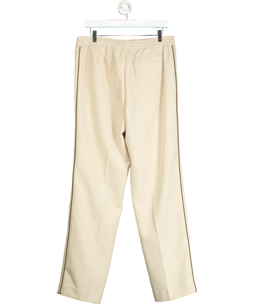 REISS Beige Roy Relaxed Contrast Pipe Detail Trousers W32