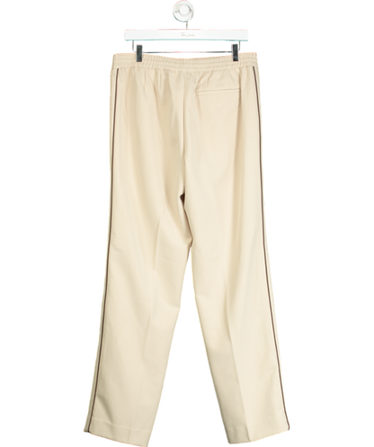 REISS Beige Roy Relaxed Contrast Pipe Detail Trousers W32