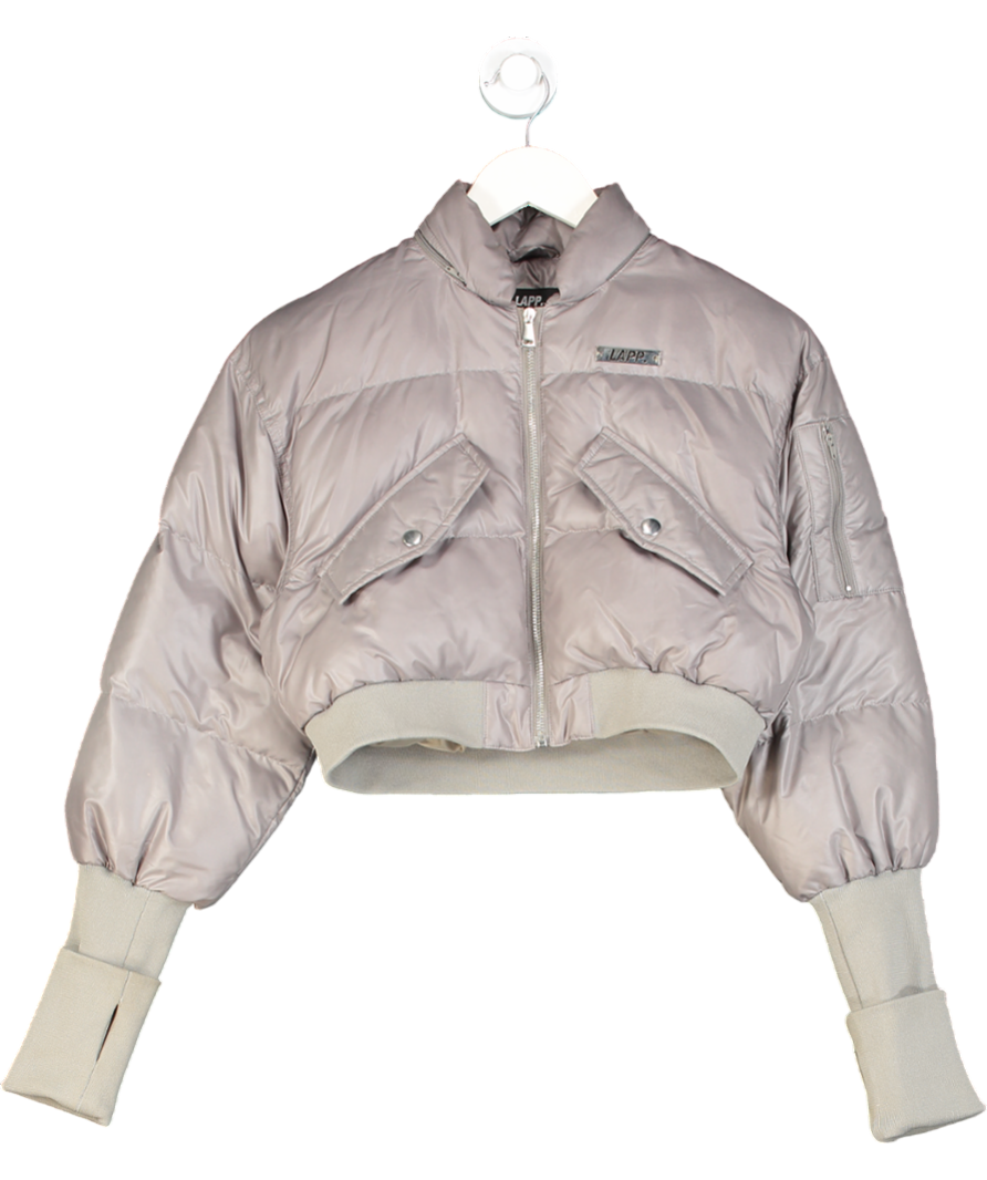 Lapp Grey Cropped Puffer Jacket UK M