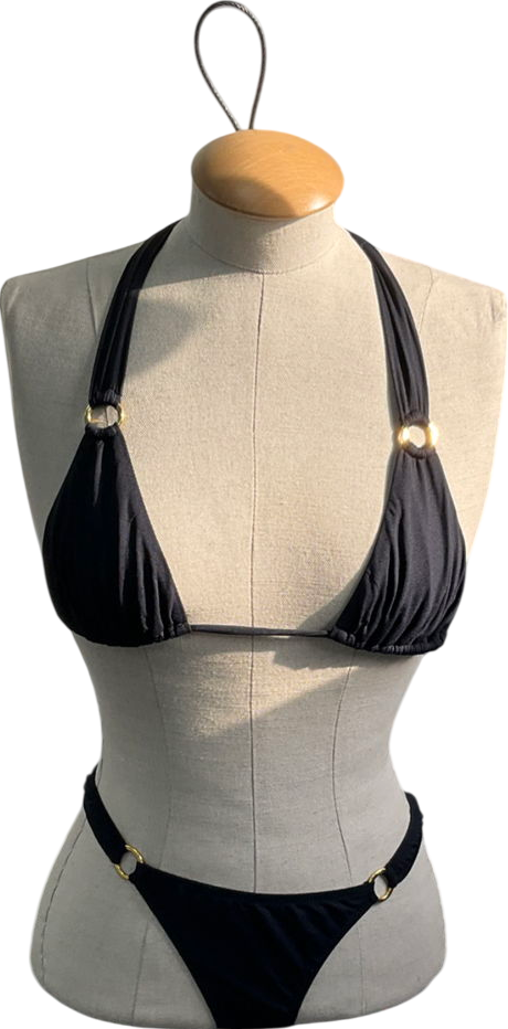 Melissa Odabash Caracas Black Bikini Top & Bottoms UK 8