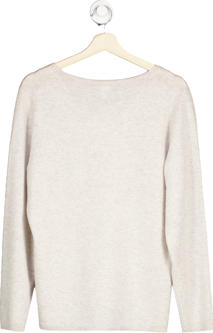 John Lewis & Partners Grey 100% Cashmere V Neck Sweater UK 16