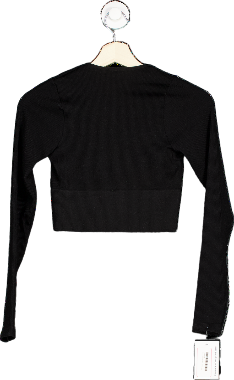 Urban Outfitters Black Ribbed Cropped Long Sleeve Top M