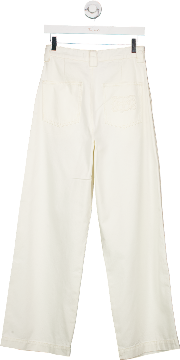 Dé Rococo White Wide Leg Trousers UK 10