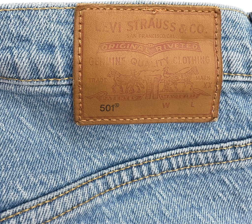 levis Blue 501 Mid Thigh Shorts W29