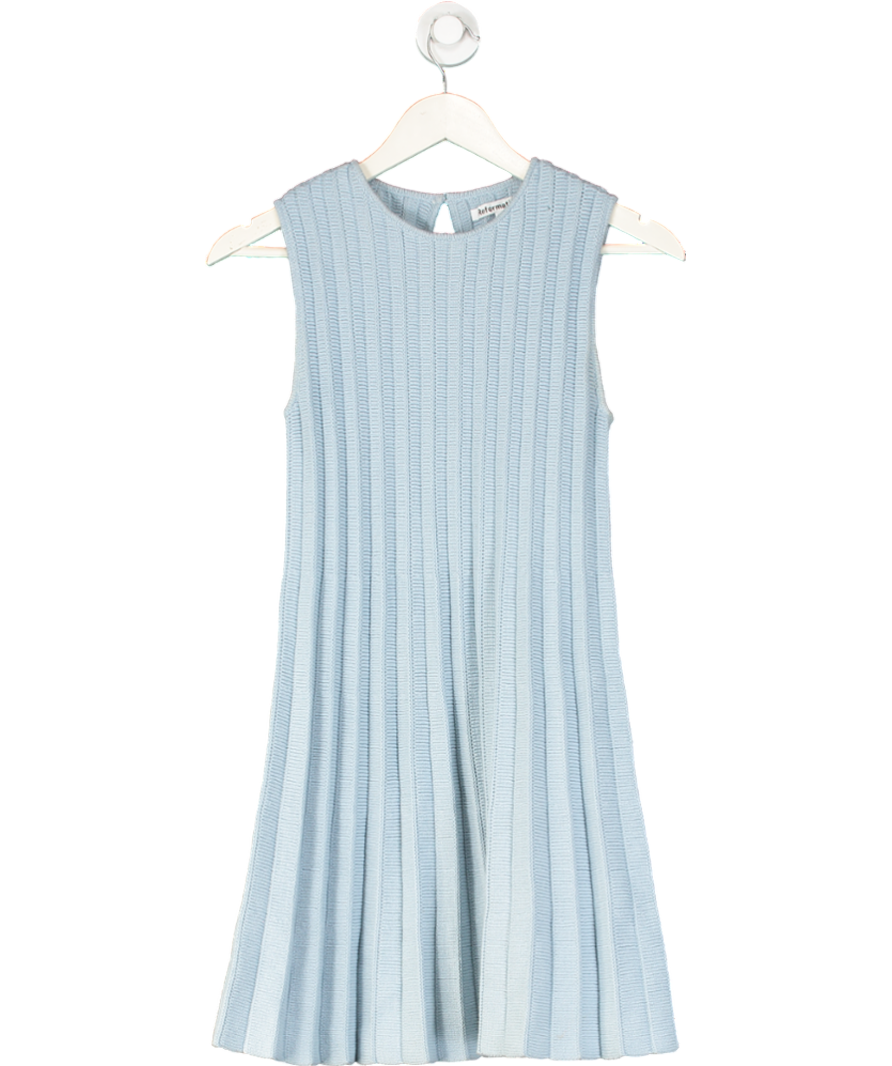 Reformation Blue Cotton Knitted Mini Dress UK XS