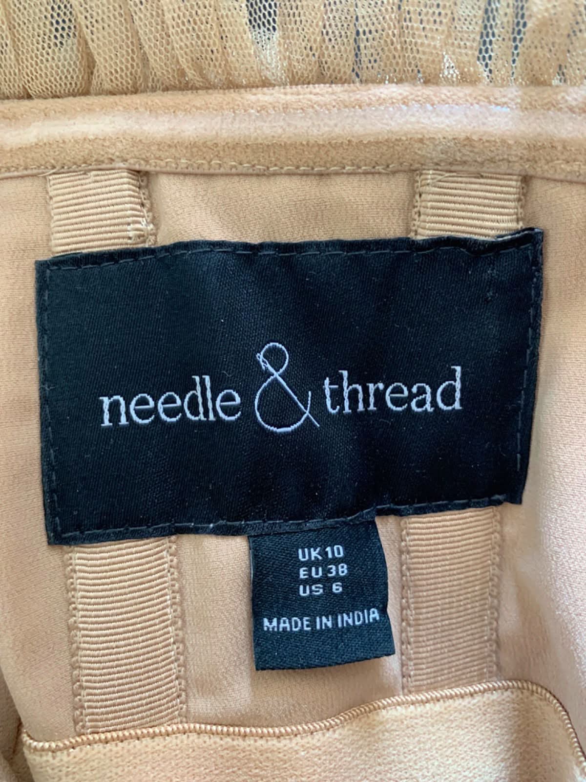 Needle & Thread Gold Stellar Gloss Strapless Ankle Gown UK 10