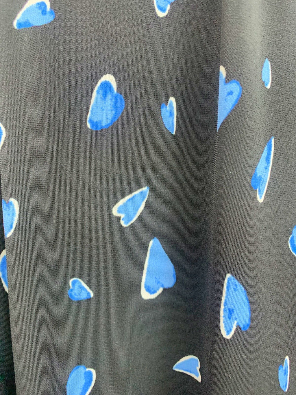 Monsoon Black and Blue Heart Print Blouse UK XXL