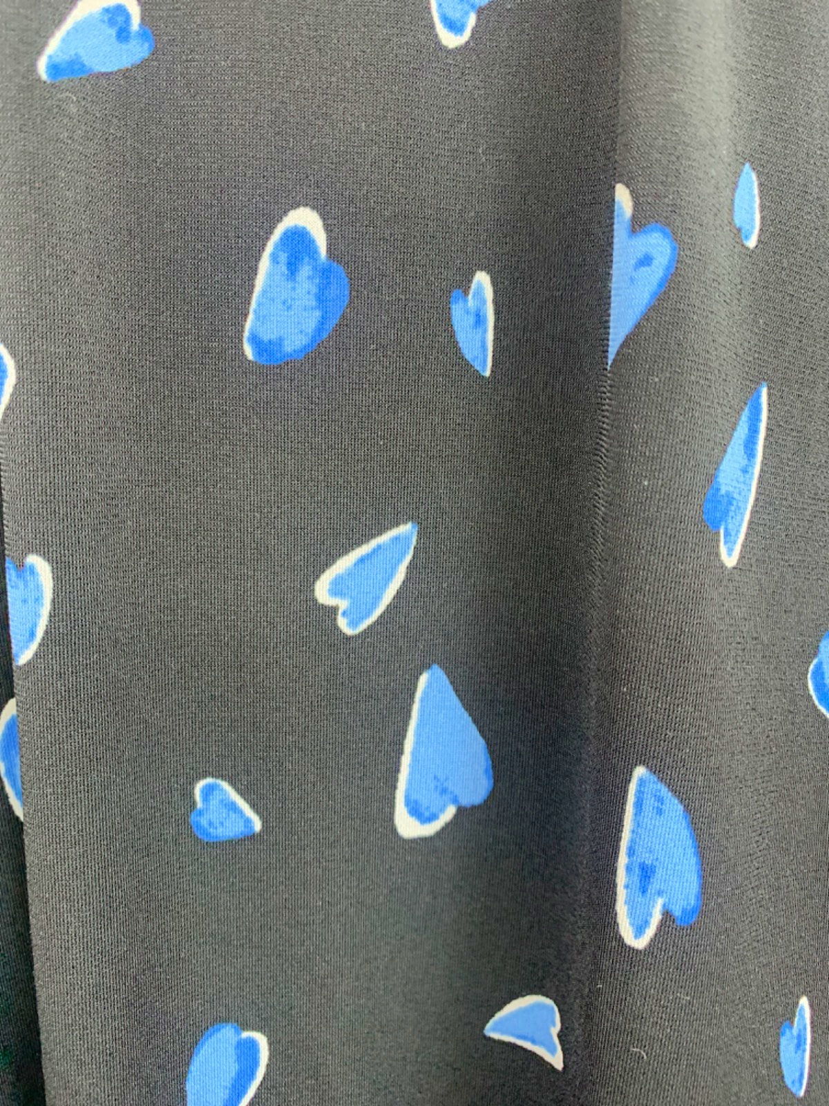Monsoon Black and Blue Heart Print Blouse UK XXL