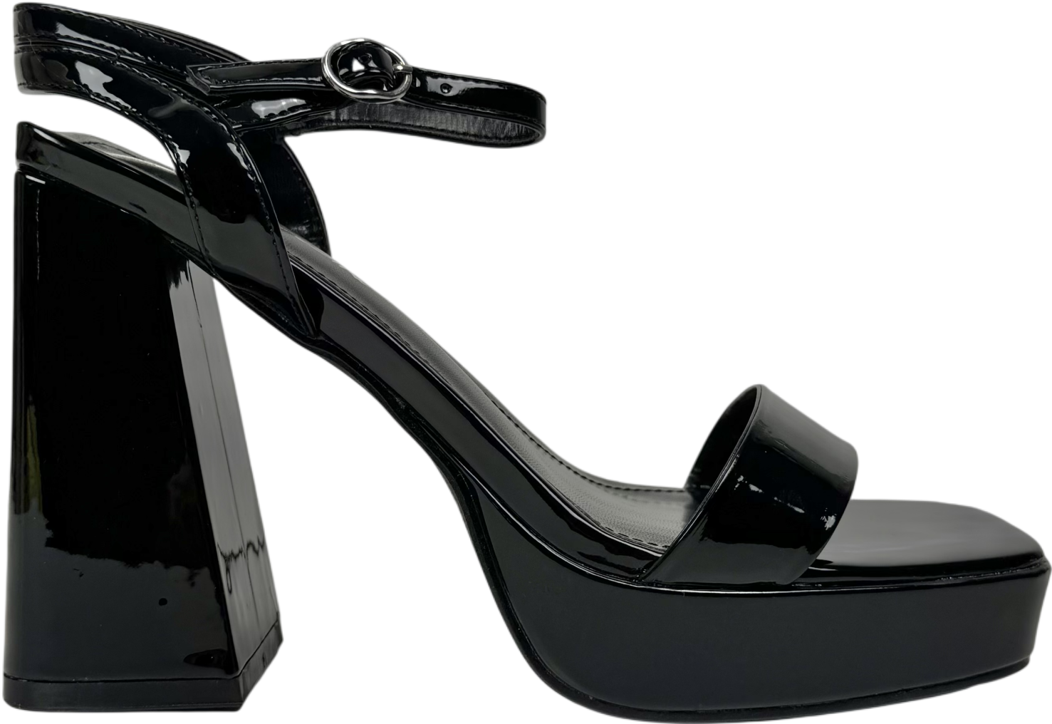 Public Desire Figure Black Platform Patent High Heel UK 6 EU 39 👠