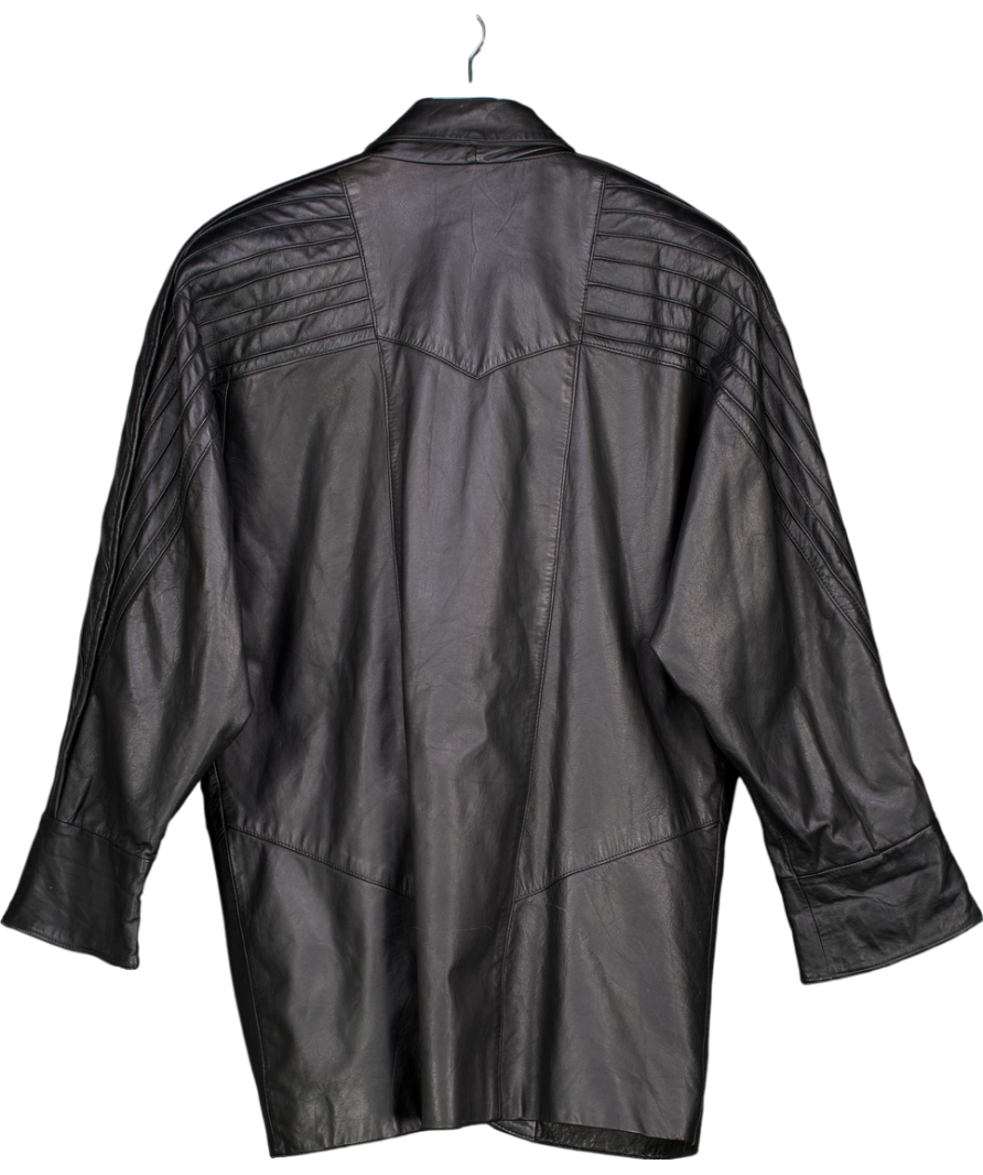 Avanti Black Vintage Leather Oversize blazer UK M