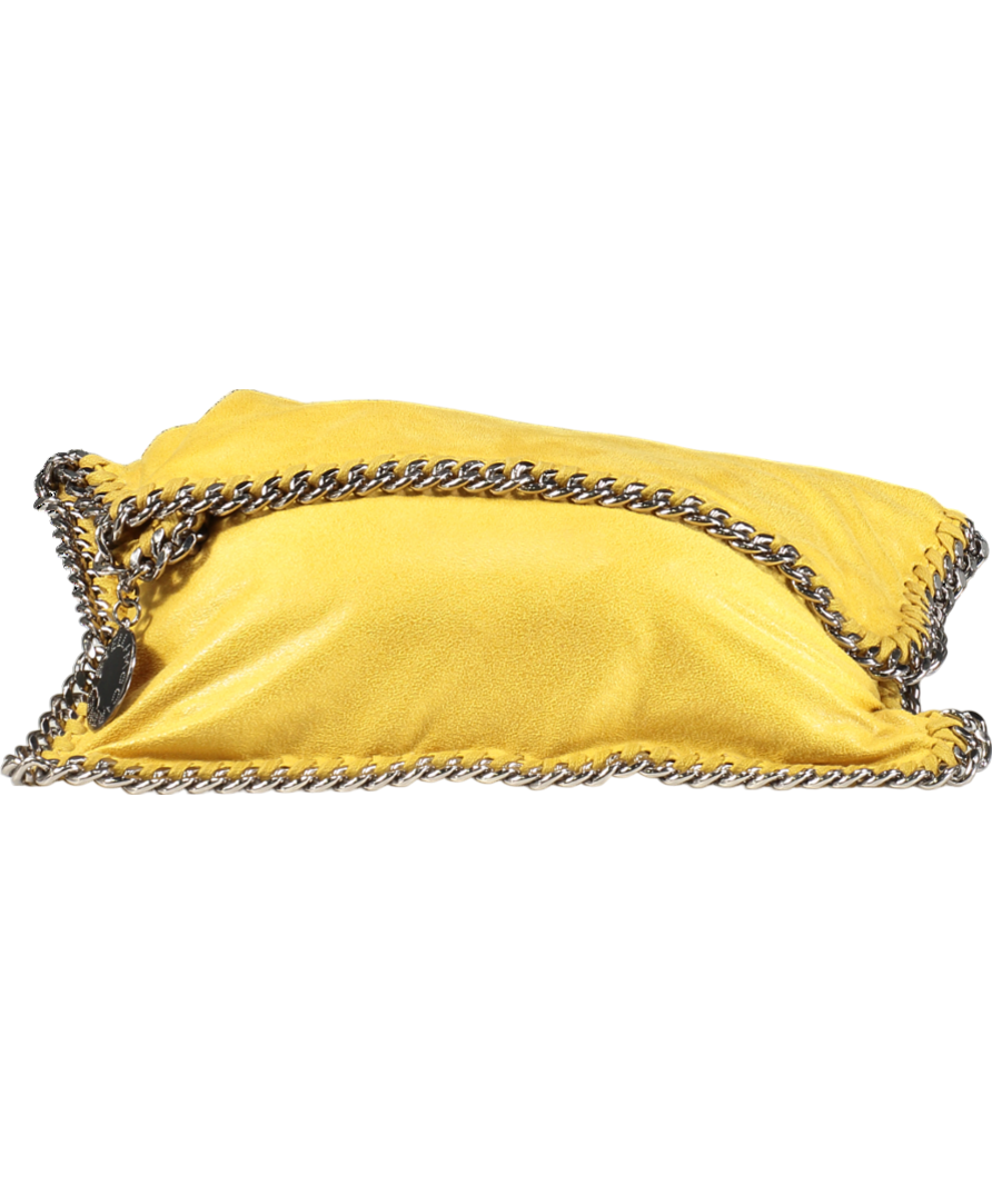 Stella McCartney Yellow Falabella Fold Over Chain Clutch Bag