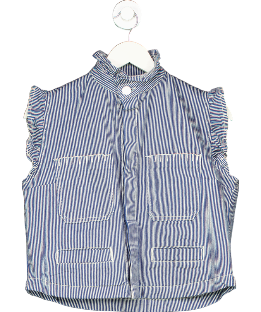 Seventy + Mochi Blue Pablo Cotton Blend Denim Waistcoat UK 6