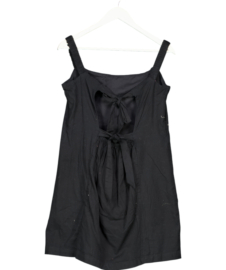 Free People Black Full Of Sunshine Cotton-linen Mini dress UK 20