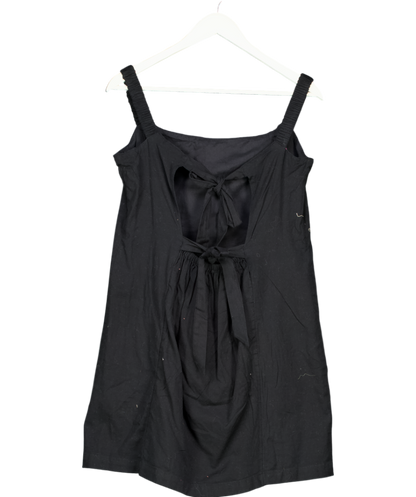 Free People Black Full Of Sunshine Cotton-linen Mini dress UK 20