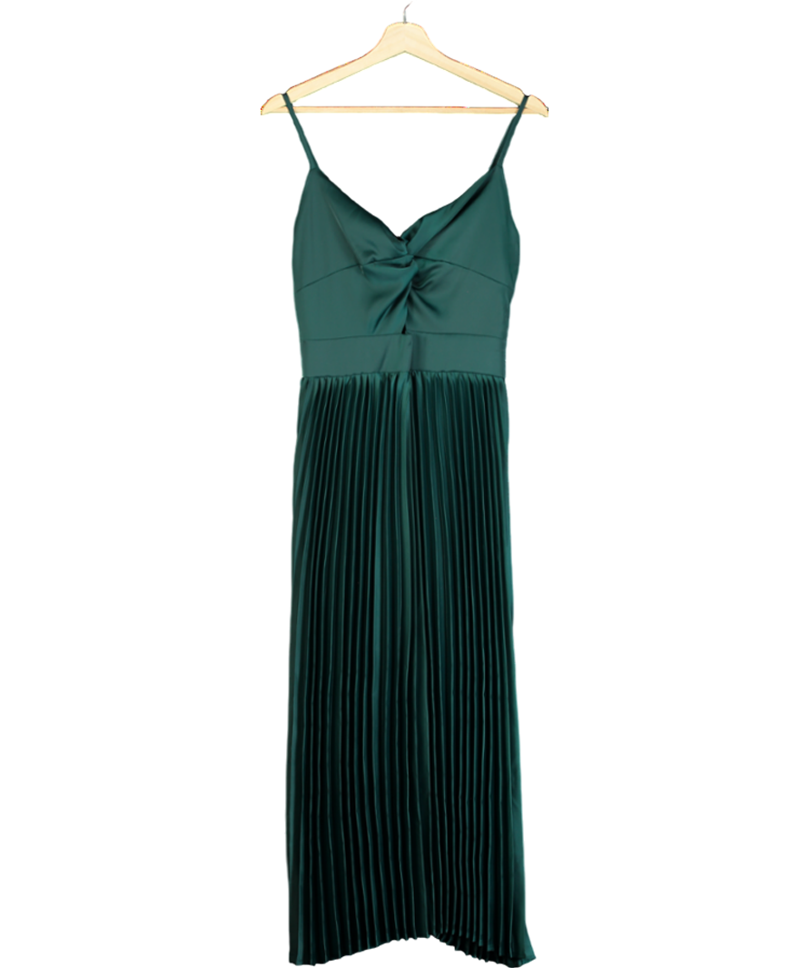 Cupshe Green Satin Evening Knot V-neck Maxi Dress UK S