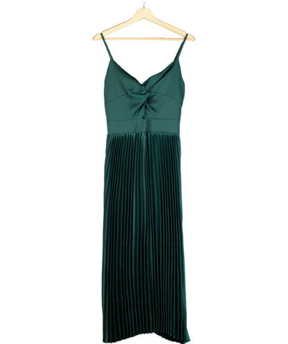 Cupshe Green Satin Evening Knot V-neck Maxi Dress UK S