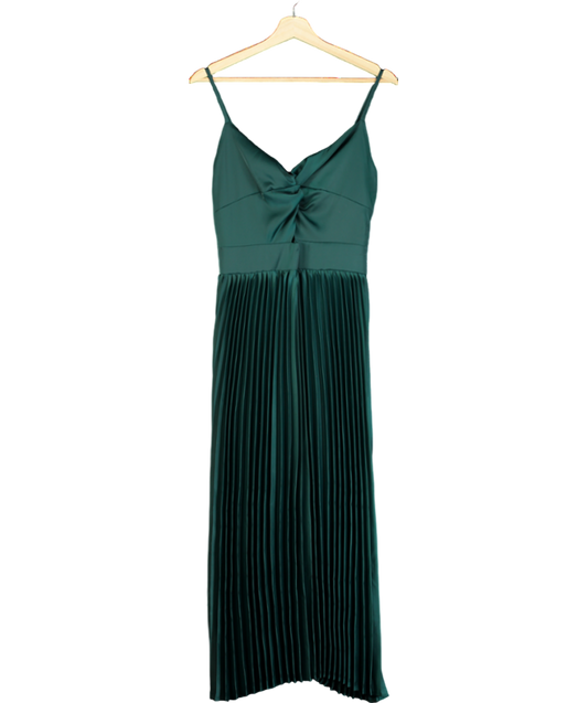 Cupshe Green Satin Evening Knot V-neck Maxi Dress UK S