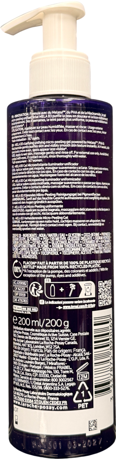 La Roche-Posay Mela B3 Facial Gel Cleanser With Melasyl And Niacinamide Universal 200ml