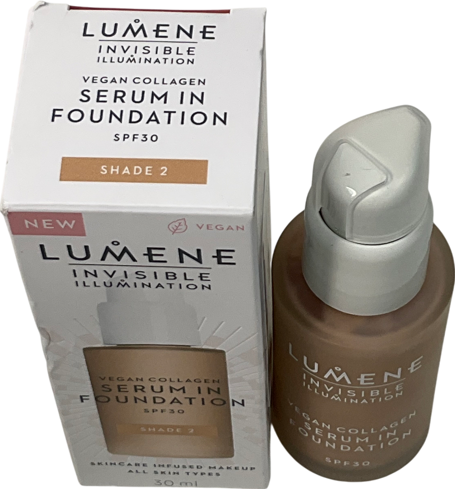 Lumene Invisible Illumination Spf30 Vegan Collagen Serum In Foundation 2 30ml