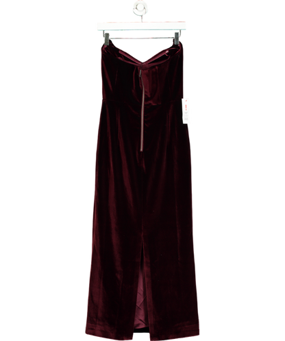 Bardot Red Camellia Strapless Velour Dress UK 8