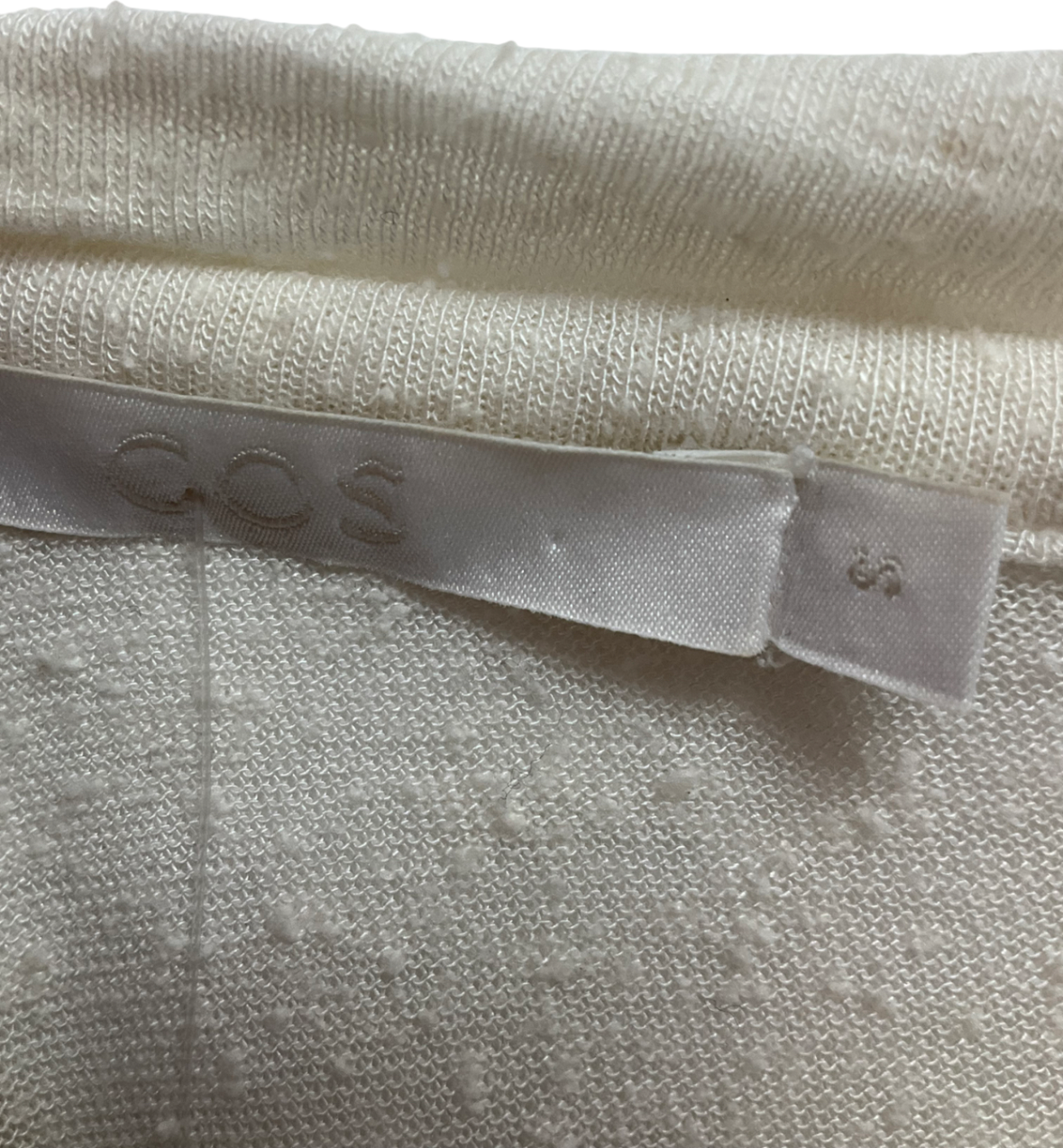 cos Cream Lightweight Oversized Tshirt UK S