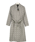 River Island Black Herringbone Notch Collar Wrap Coat UK 6