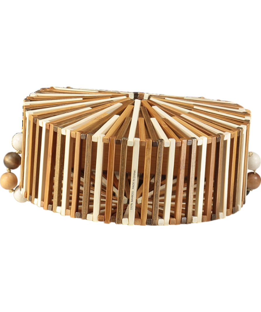 Cult Gaia Brown Luna Bamboo Crossbody Shoulder Bag