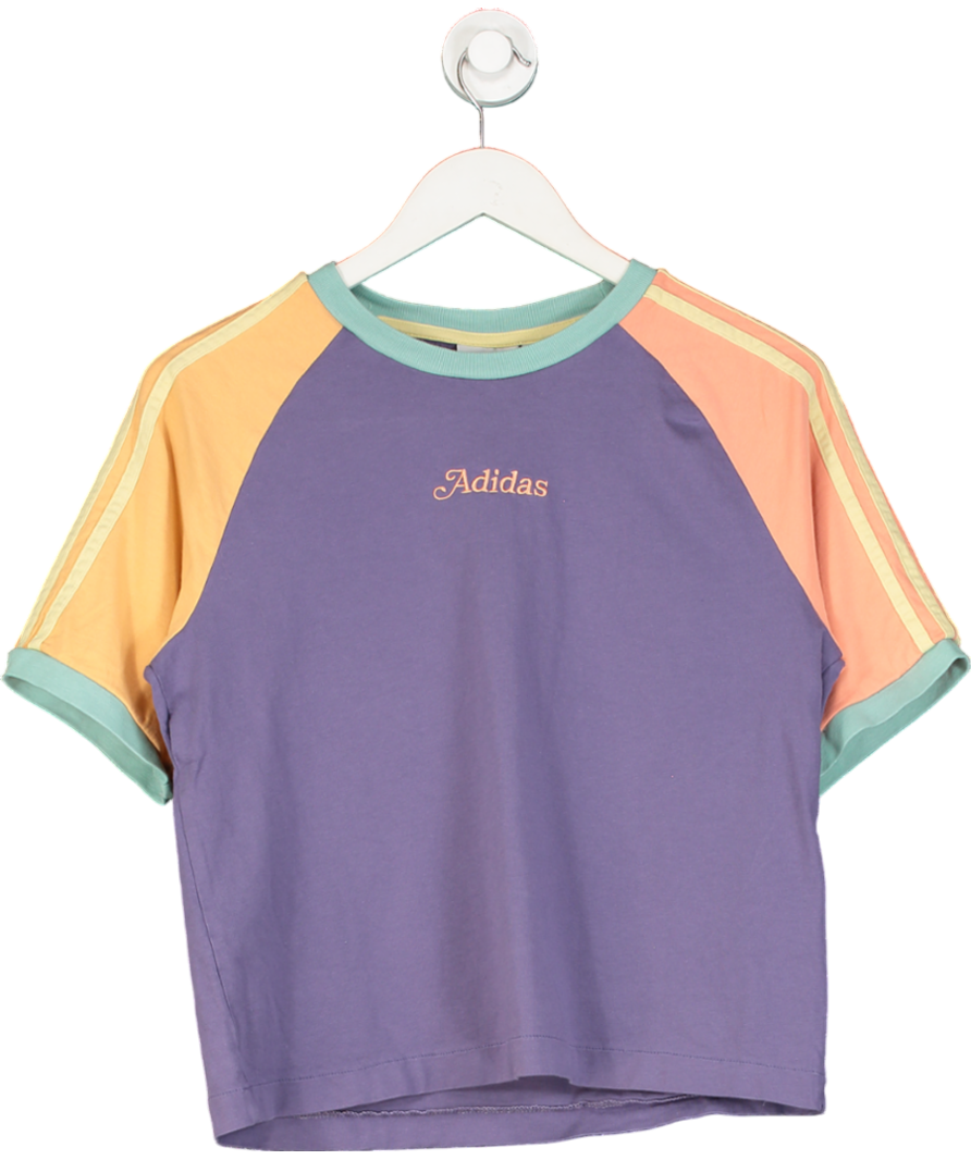 adidas Multicoloured Pastel Panelled T Shirt UK S