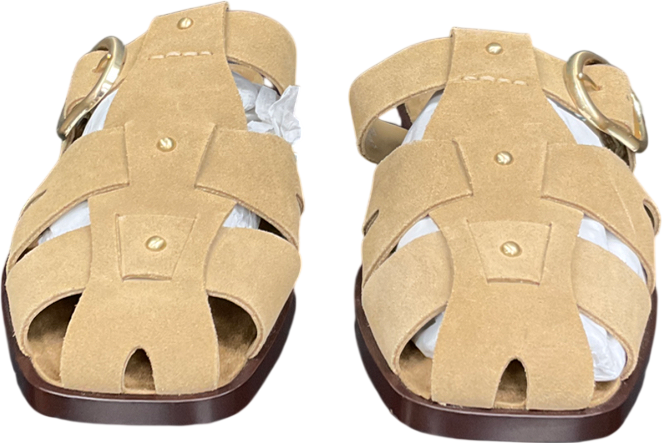 Stradivarius Cream Leather Cage Sandals UK 6 EU 39 👠