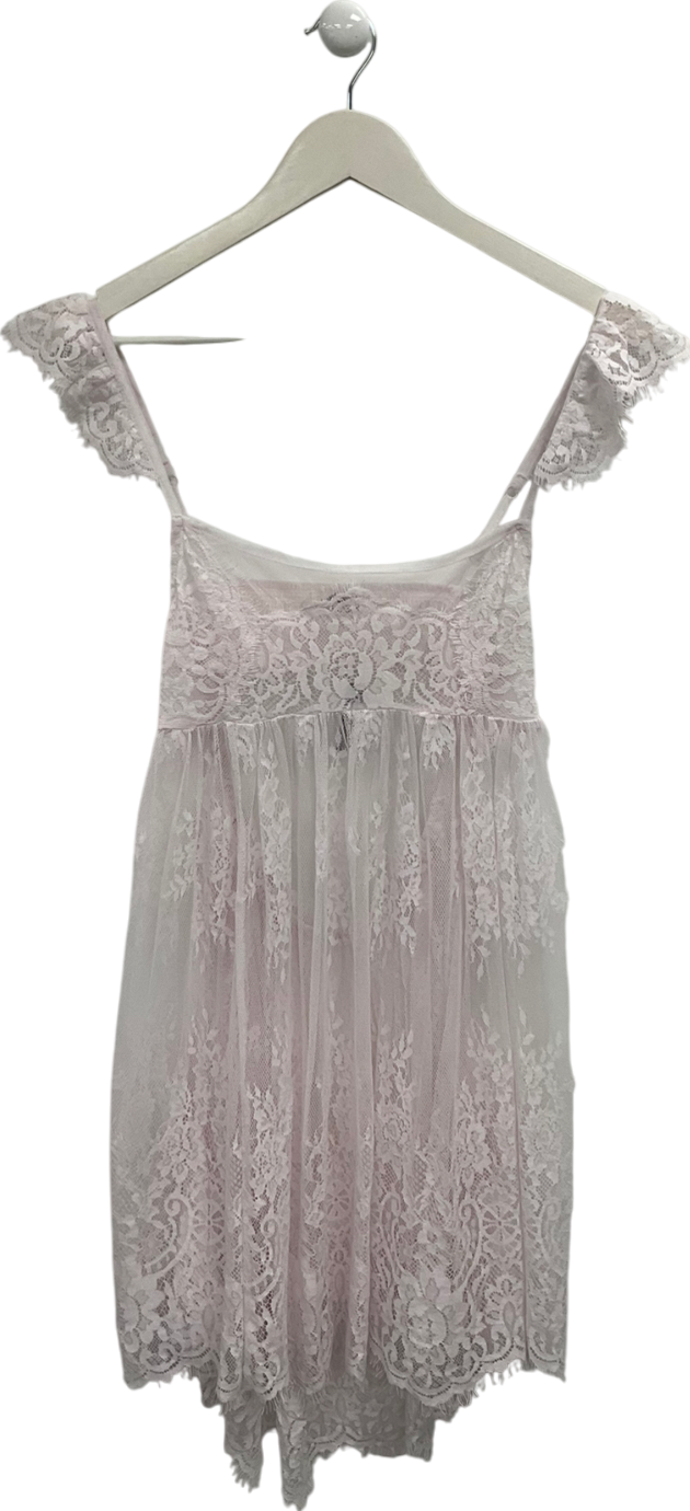 Free People Pink Dream Walk Mini Slip Dress UK XL