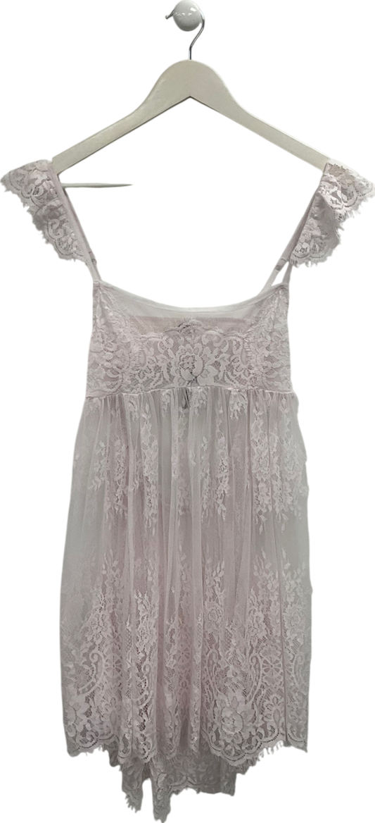 Free People Pink Dream Walk Mini Slip Dress UK XL