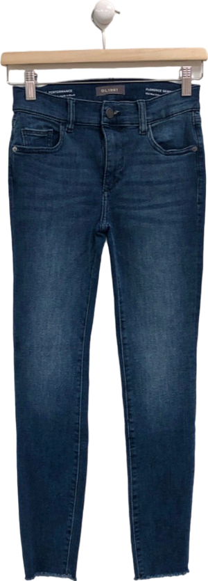 DL1961 Blue Mid Rise Instasculpt Crop Jeans UK 8