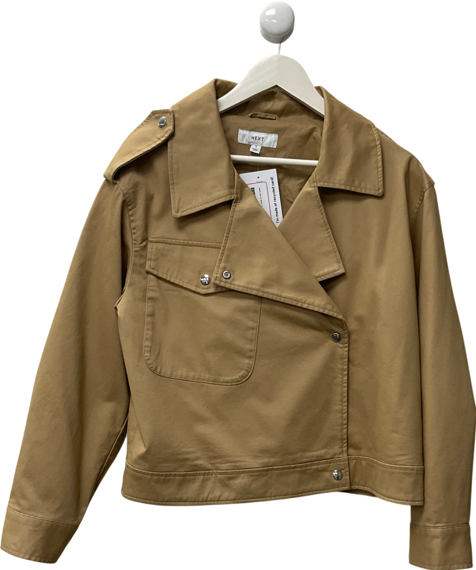 Next Beige Camel Cropped Trench UK S