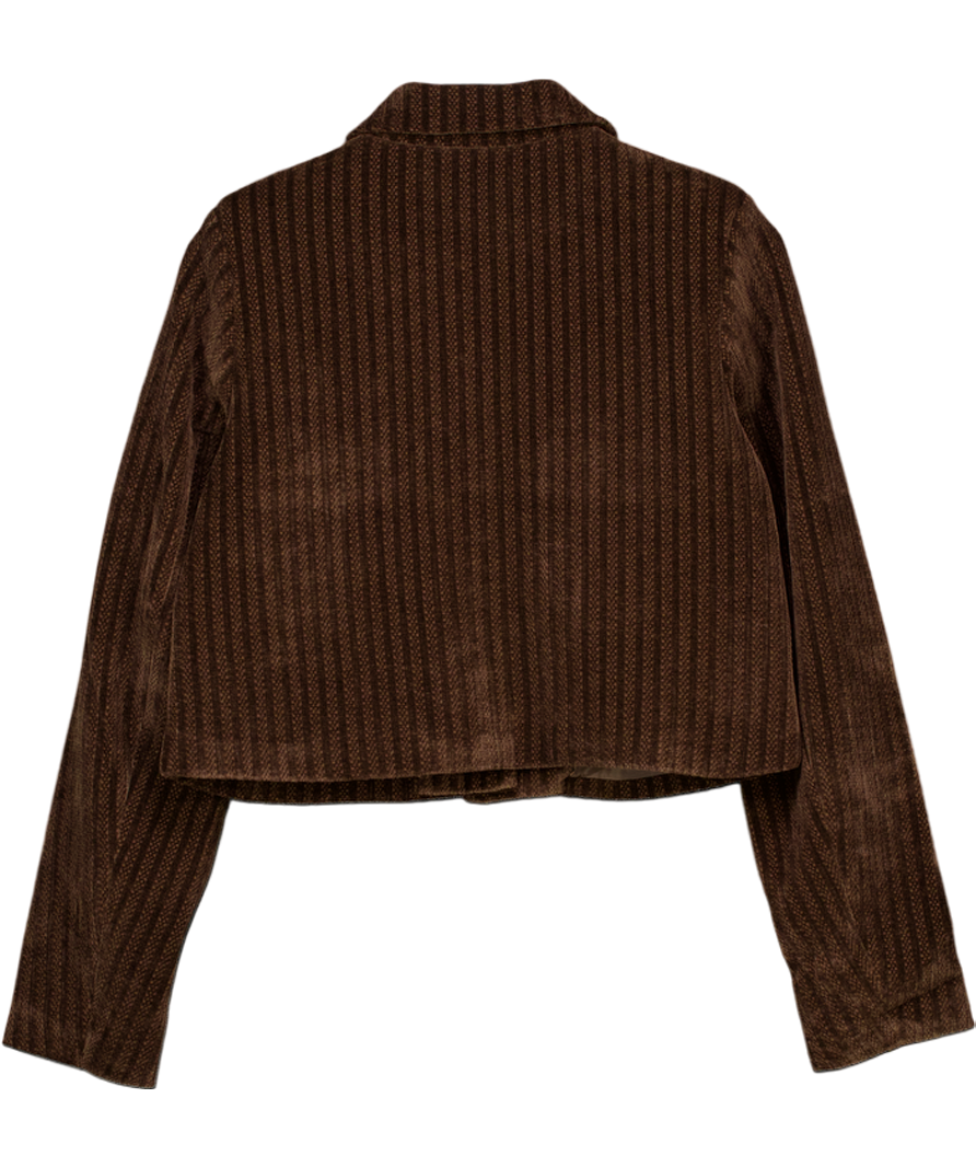 V by Very The Very Collection Cord Structured Cropped Blazer - Brown UK 8