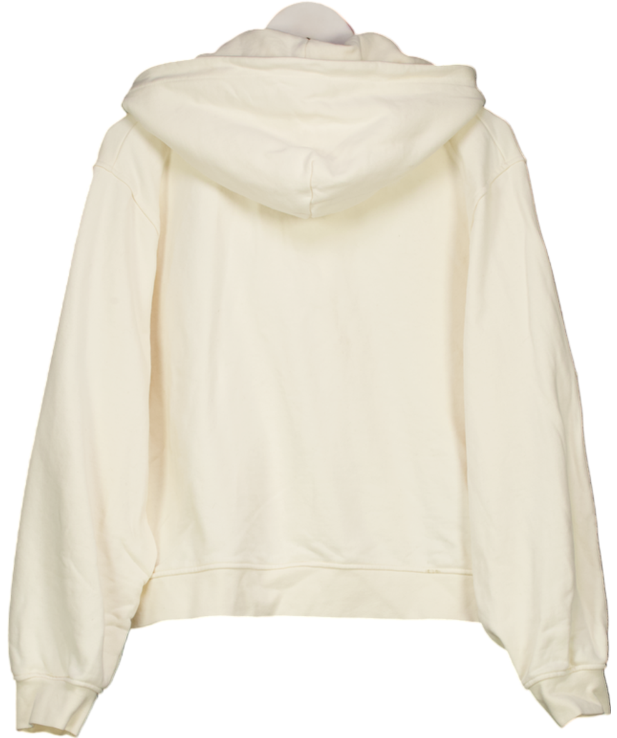 4th & Reckless Cream Collena Logo-embroidered Cotton-jersey Hoody UK L