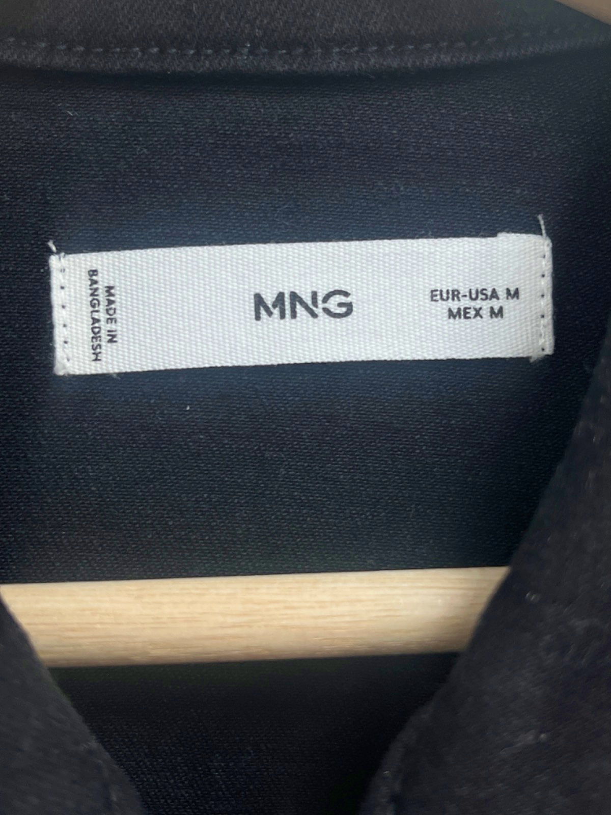 Mango Black Denim Zip front Jumpsuit UK M