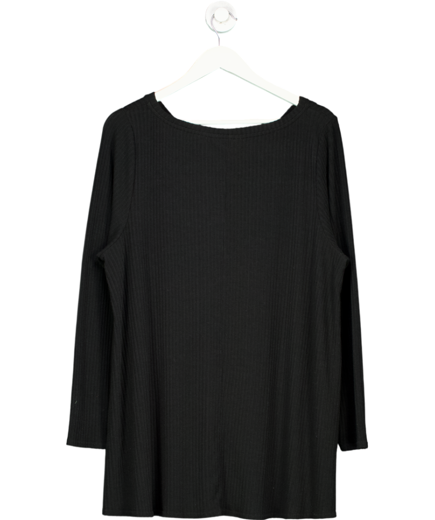 Yours Black V Neck Long Sleeve Top UK 22