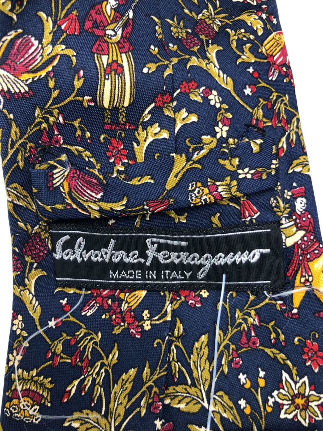 Salvatore Ferragamo Blue Patterned Silk Tie