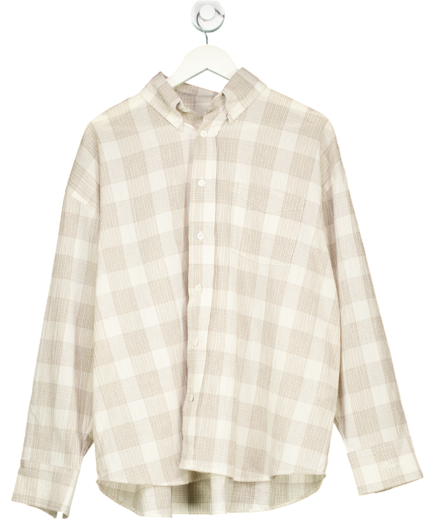 Picante Cream Rocco Shirt Crinkle Check UK M