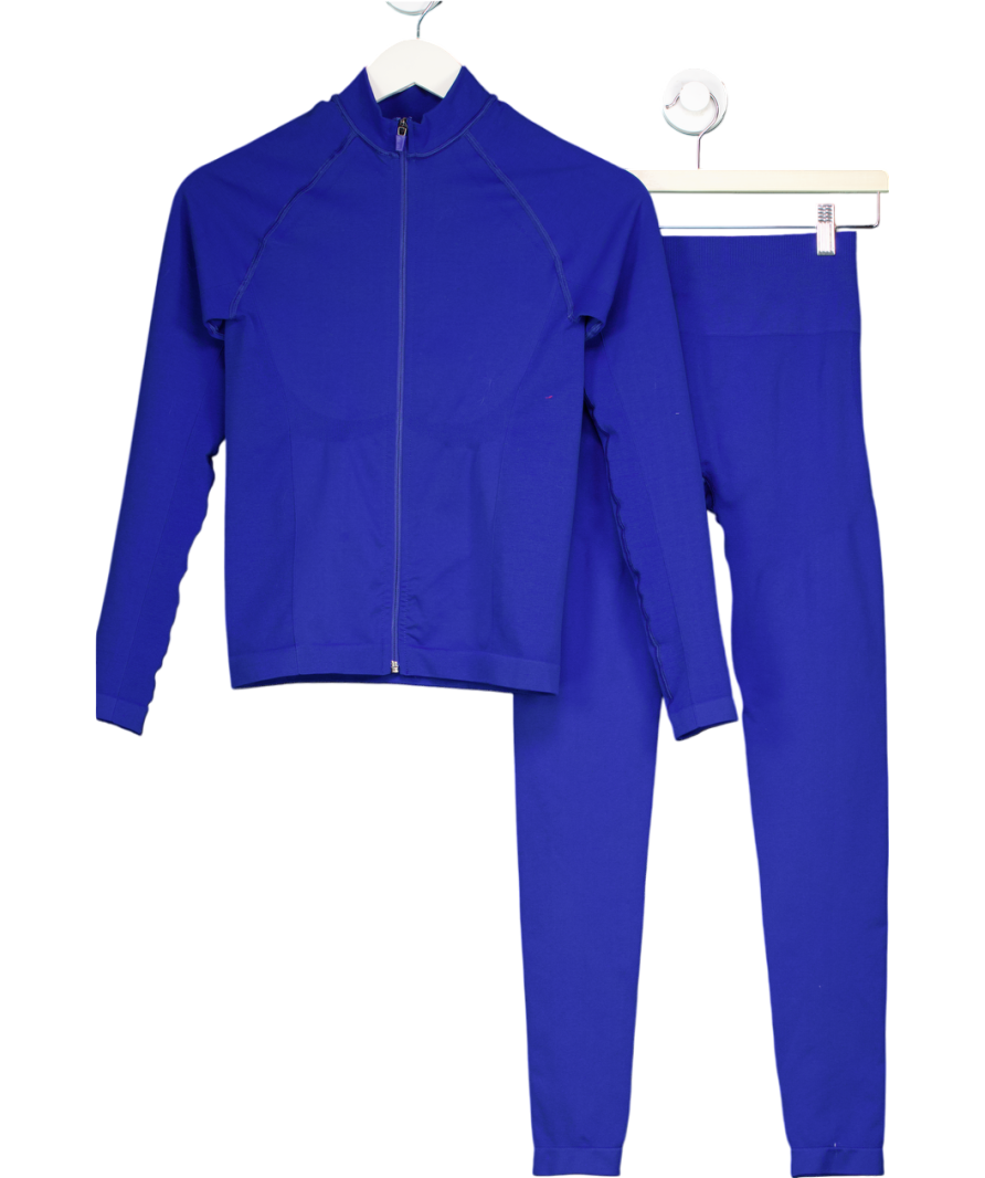 Bo & Tee Blue Luxe Zip-up Jacket And Leggings Set UK S