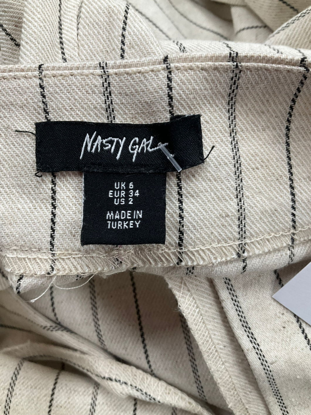 Nasty Gal Cream Premium Tailored Linen Maxi Skirt UK 6